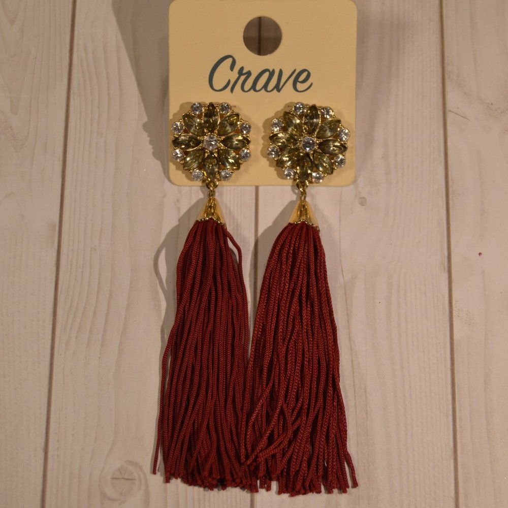 Classy Red Tassel Earrings